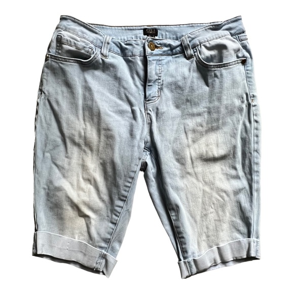 G.I.L.I. : denim stretch bermuda shorts - Picture 3 of 10